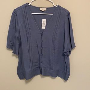 Blue loft blouse